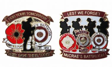 Hearts FC McCrae's Battalion Poppy Badge Set