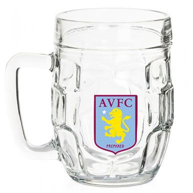 Aston Villa Crest Dimple Pint Glass