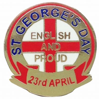 St Georges Day Proud to be English Pin Badge