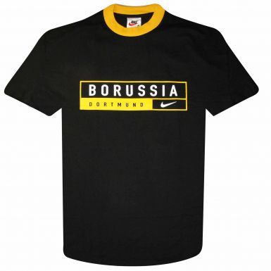 Borussia Dortmund Crest Ringer T-Shirt