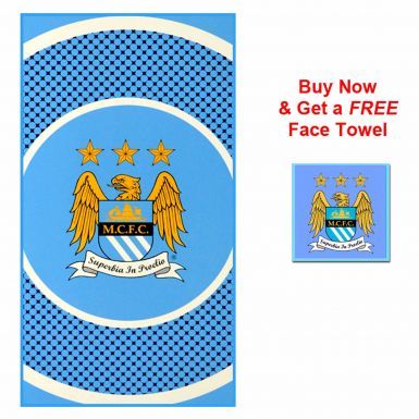 Man City Crest Towel & Free Face Towel