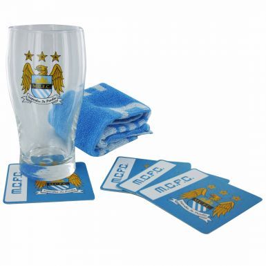 Manchester City Pint Glass Mini Bar Set