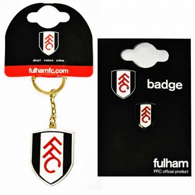 Fulham FC Keyring & Pin Badge Set