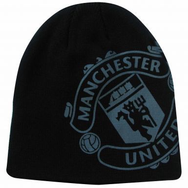Kids Manchester United Crest Beanie Hat
