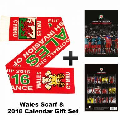 Wales 2016 Football Scarf & Calendar Gift Set