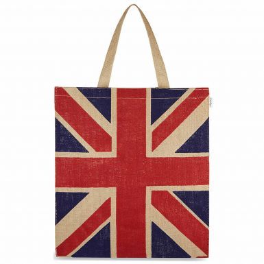 Union Jack Flag Jute Shopping Bag