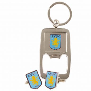 Aston Villa Cufflinks & Keyring Gift Set