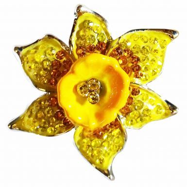 Crystal Daffodil Brooch in Aid of the Marie Curie Fund