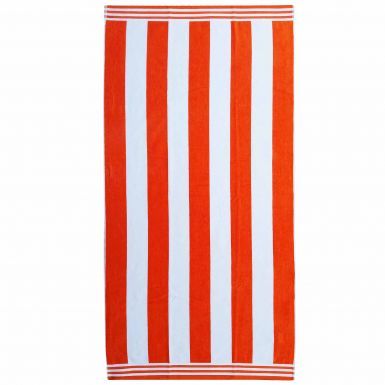 Giant Orange & White Striped Beach Towel