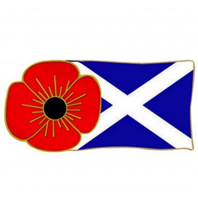 Poppy & Scotland Flag Pin Badge