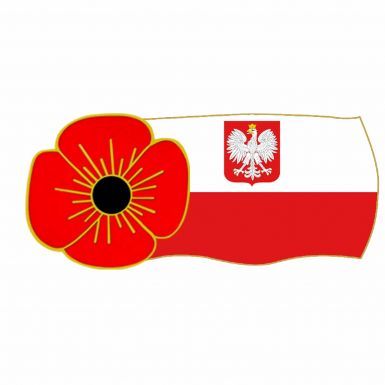 Poppy & Poland Flag Pin Badge