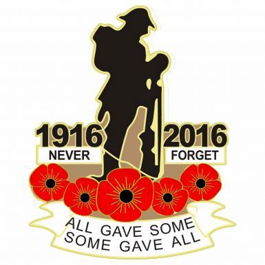 1916-2016 Centenary Poppy Remembrance Badge