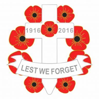 1916-2016 Cross Poppy Remembrance Badge