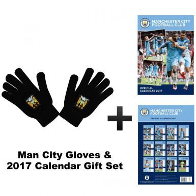 Manchester City 2017 Calendar & Woolly Gloves Gift Set