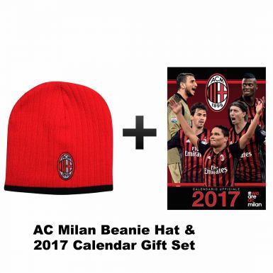 AC Milan 2017 Calendar & Beanie Hat Set