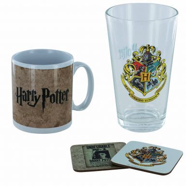 Official Harry Potter Mug, Pint Glass & Coasters Gift Set