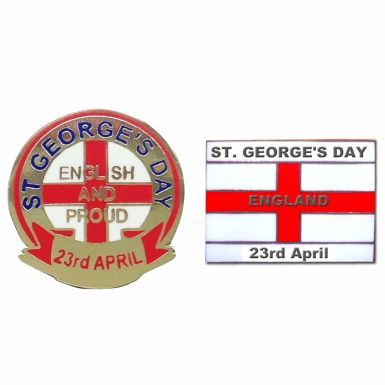 England St Georges Day (23rd April) Pin Badge Set