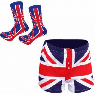 Mens Union Jack Socks and Boxers Shorts Gift Set
