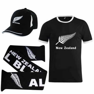 New Zealand Ultimate Fan T-Shirt, Scarf and Cap Gift Set