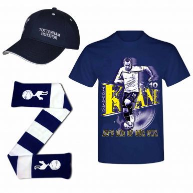 Harry Kane & Spurs Ultimate Fan T-Shirt, Cap and Scarf Gift Set