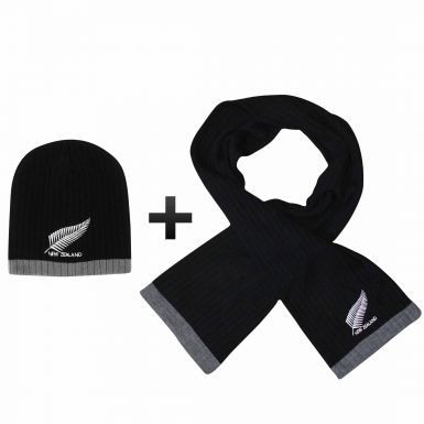 New Zealand Embroidered Fern Scarf & Beanie Hat Gift Set