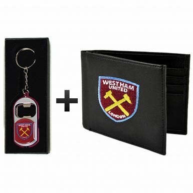 West Ham United Leather (PU) Wallet & Keyring/Torch Gift Set