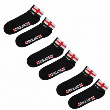 3 Pairs of Unisex England Cross of St George Trainer Socks (Adults)