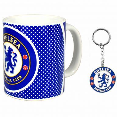 Chelsea FC Crest 11oz Ceramic Mug & Club Crest Keyring Set