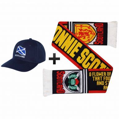 Bonnie Scotland Scarf & Saltire Baseball Cap Gift Set