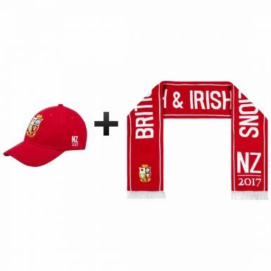 Official British & Irish Lions 2017 Rugby Cap & Scarf Gift Set