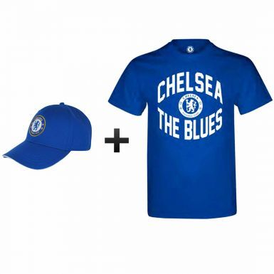 Chelsea FC 2017 Premier League Winners T-Shirt & Cap Gift Set