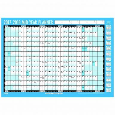 Students Academic 2017 & 2018 Mid Year Wall Planner