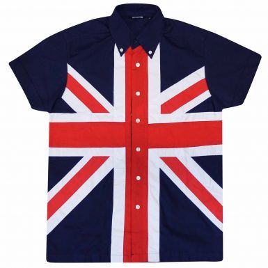 Union Jack Flag Button Up Shirt (Adults)
