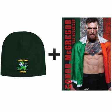 Fighting Irish Beanie Hat & Notorious Conor McGregor UFC Poster Gift Set
