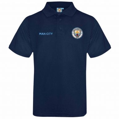 Official Manchester City Crest Polo Shirt (Adults)