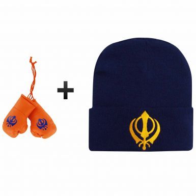 Sikh Khanda Bronx Hat & Mini Boxing Gloves Gift Set
