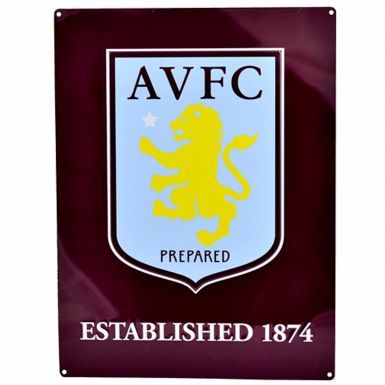 Large Aston Villa Crest Metal Sign