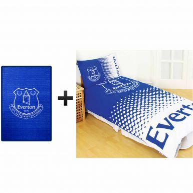 Everton FC Single Duvet Cover Set & Rug Bedroom Gift Set
