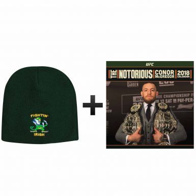 Fighting Irish Beanie Hat & Notorious Conor McGregor UFC 2018 Calendar Gift Set