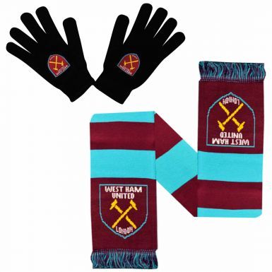 West Ham United Winter Warmers Gloves & Scarf Set