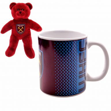 Official West Ham United Mug & Beanie Bear Gift Set