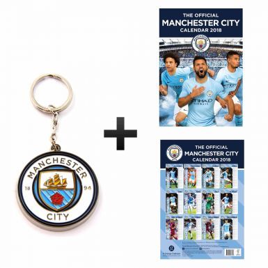 Manchester City 2018 Calendar & Keyring Gift Set