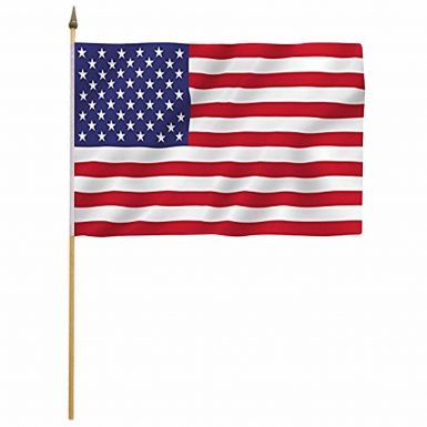 USA Stars & Stripes Hand Waving Flag with Stick