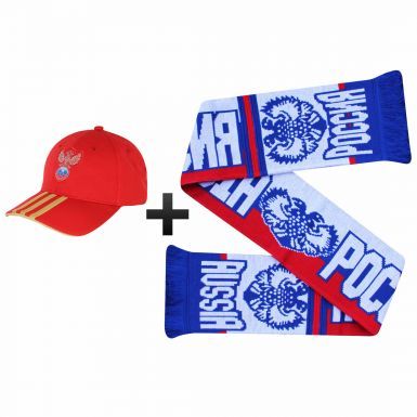 Official Russia Football Fans Scarf & Adidas Cap Gift Set