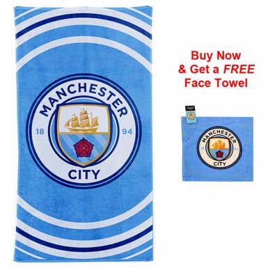 Manchester City Crest Towel & Free Face Towel