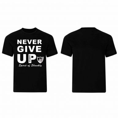 Liverpool & Mo Salah Never Give Up T-Shirt (100% Cotton Sizes S to 4XL)