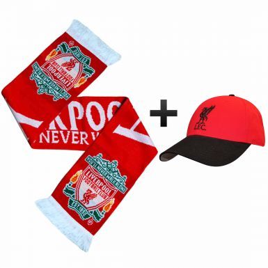 Official Liverpool FC Baseball Cap & Scarf Match Day Gift Set (Adults)