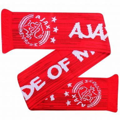 Official AFC Ajax Amsterdam Football Crest Scarf (100% Acrylic)