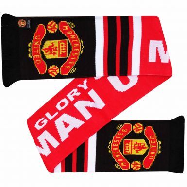 Official Manchester United Crest Soccer Fans Scarf (100% Acrylic)