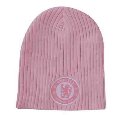 Official Chelsea FC Ladies Football Crest Beanie Hat